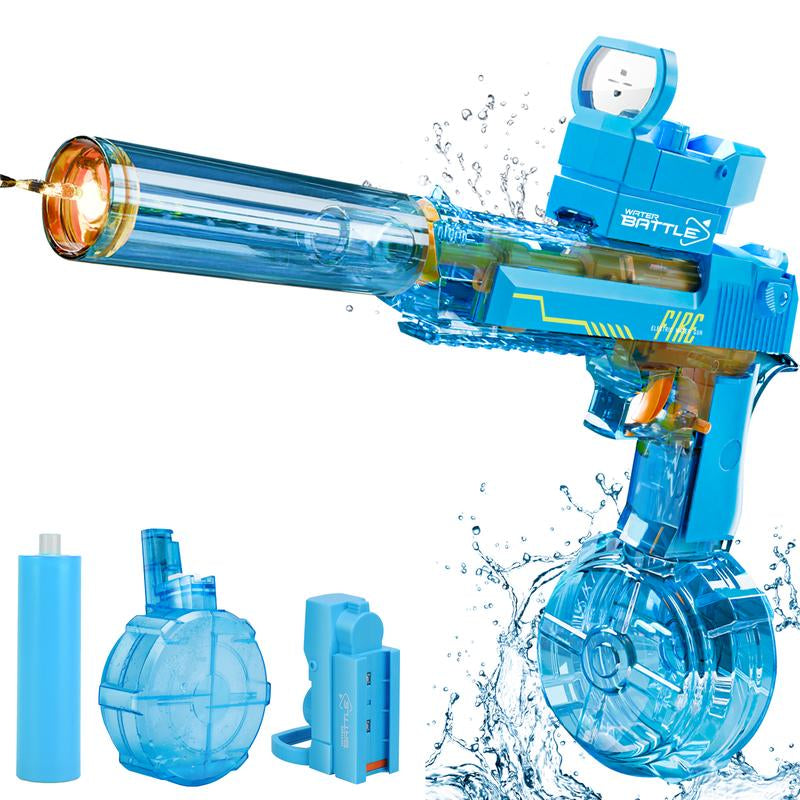 Electric Water Blaster with LED Lights, Water Shooter Powerful Squirt Water Pistol for Kids/Aldults, Long Range Shoot Reach 26-35Ft, High Powered IP67 Waterproof for Summer, Outdoor,Party,Birthday Gift， Swimming Pools