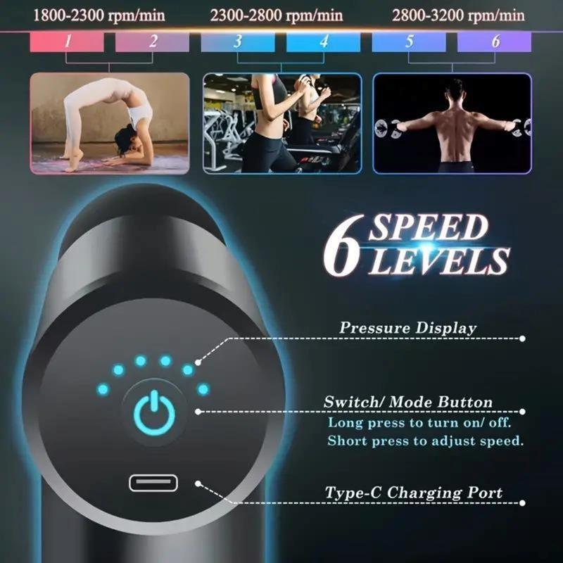 Portable Mini Massage Gun for Instant Muscle Relief.Deeptissue 3D Kneading Massager for Shoulders, Legs and Bodymuscles.Mother'S Day Gift